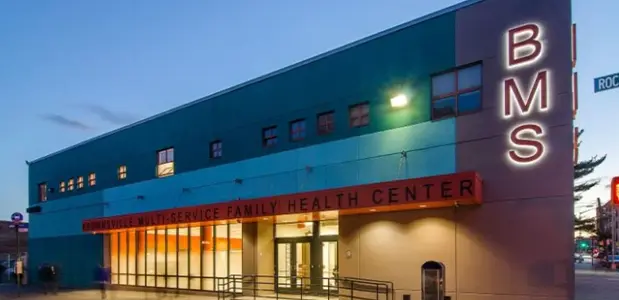 Exterior shot of BMS health care center building