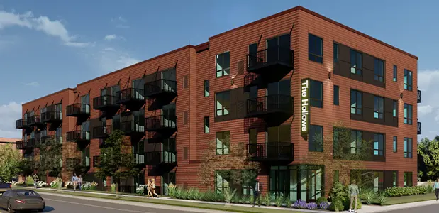 Exterior shot of the Hollows GMHF Project